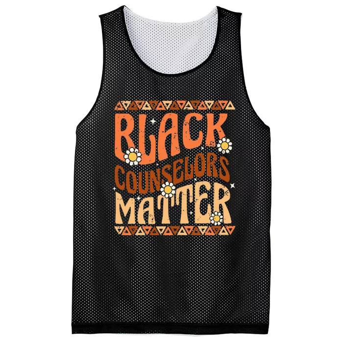 Black Counselors Matter Black History Month Retro Groovy Mesh Reversible Basketball Jersey Tank