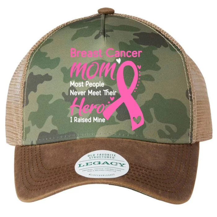 Breast Cancer MOM Most People Never Meet Their Hero I Raised Mine Support Breast Legacy Tie Dye Trucker Hat