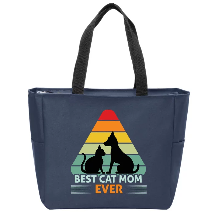 Best Cat Mom Ever Zip Tote Bag