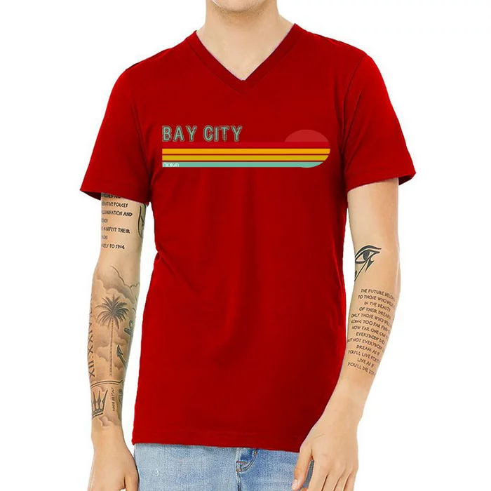 Bay City Michigan V-Neck T-Shirt