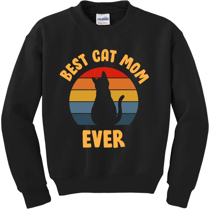 Best Cat Mom Ever Kids Sweatshirt