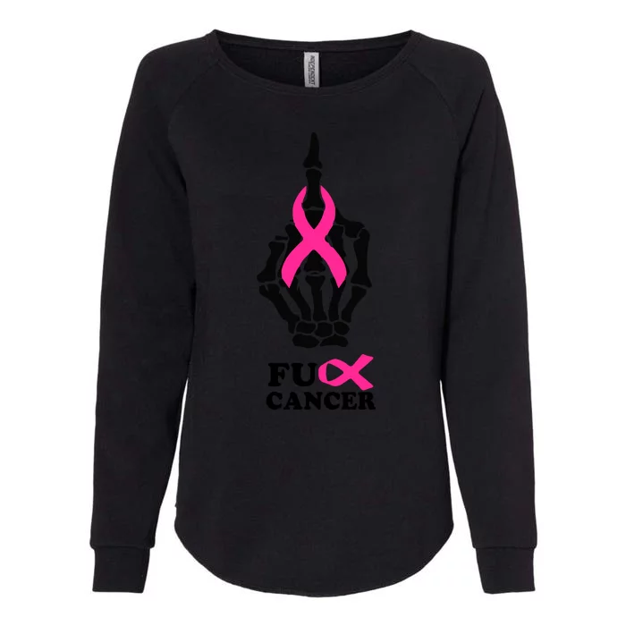 Breast Cancer , Middle Finger Cancer Womens California Wash Sweatshirt