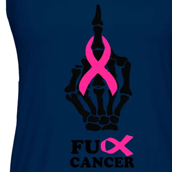 Breast Cancer , Middle Finger Cancer Ladies Essential Flowy Tank