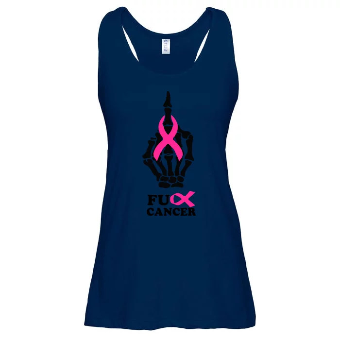 Breast Cancer , Middle Finger Cancer Ladies Essential Flowy Tank