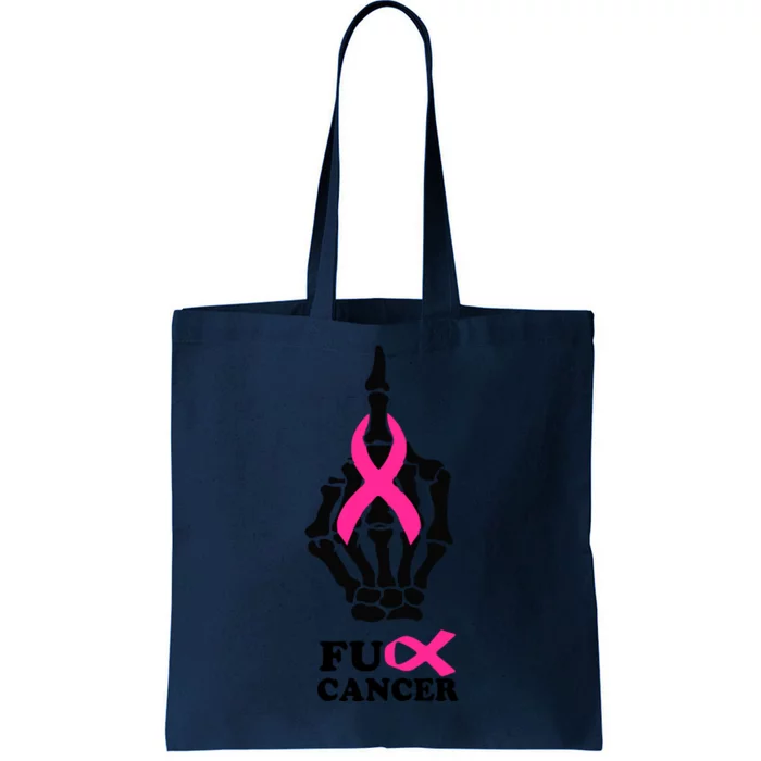 Breast Cancer , Middle Finger Cancer Tote Bag