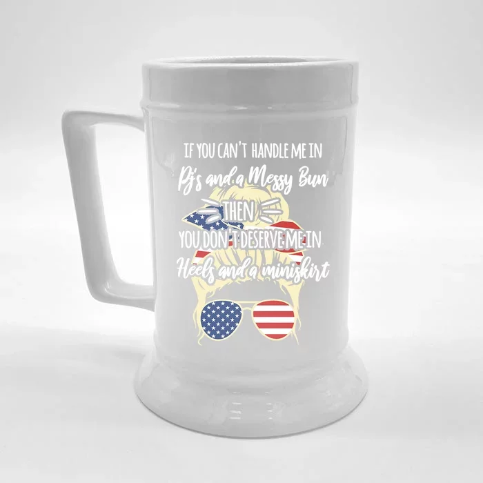 Blonde Cute Messy Bun Quote Sassy S Cute Gift Front & Back Beer Stein