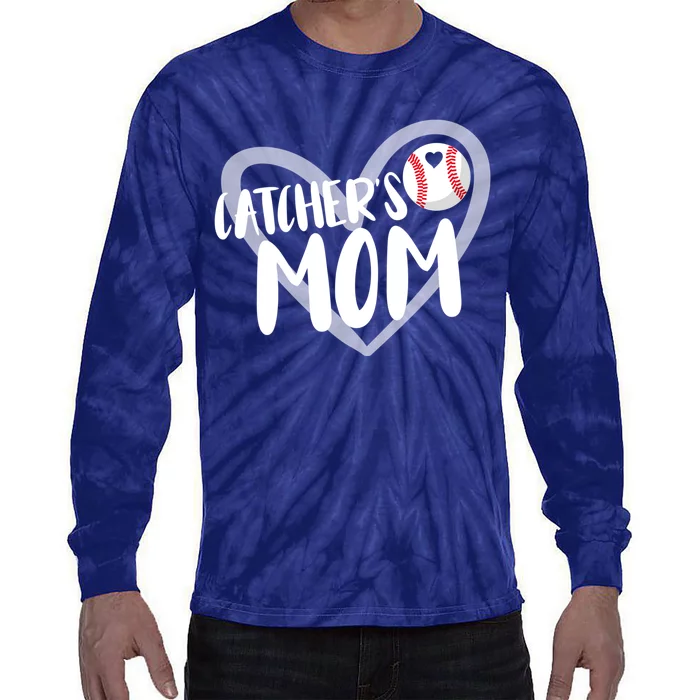 Baseball Catcher's Mom Tie-Dye Long Sleeve Shirt