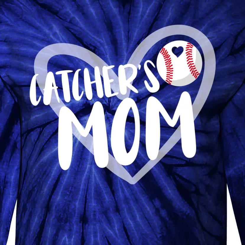 Baseball Catcher's Mom Tie-Dye Long Sleeve Shirt