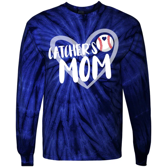 Baseball Catcher's Mom Tie-Dye Long Sleeve Shirt