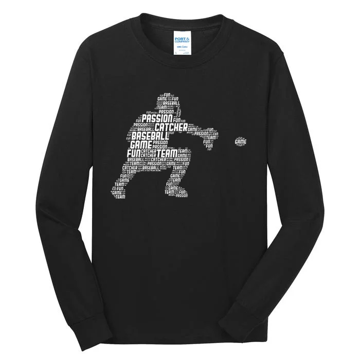 Baseball Catcher Men Kids Tall Long Sleeve T-Shirt