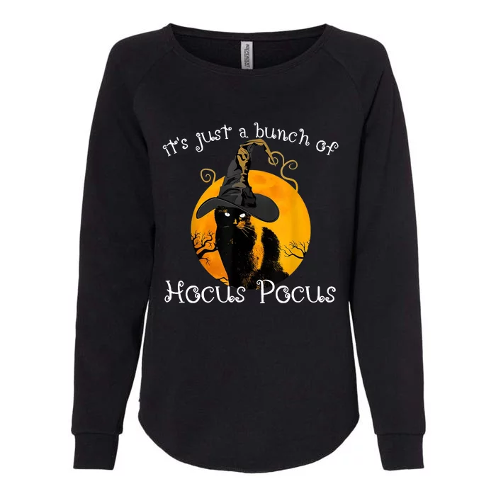 Black Cat Moon Funny Halloween Womens California Wash Sweatshirt