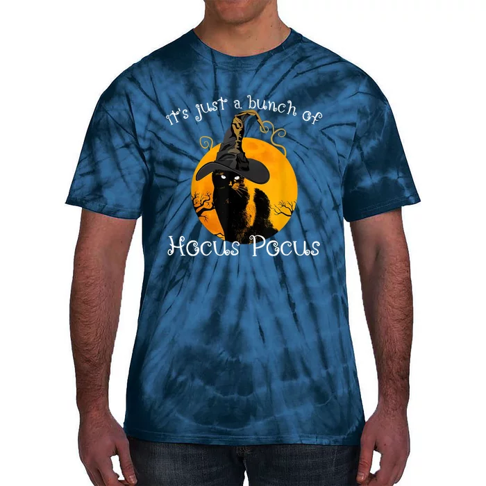 Black Cat Moon Funny Halloween Tie-Dye T-Shirt