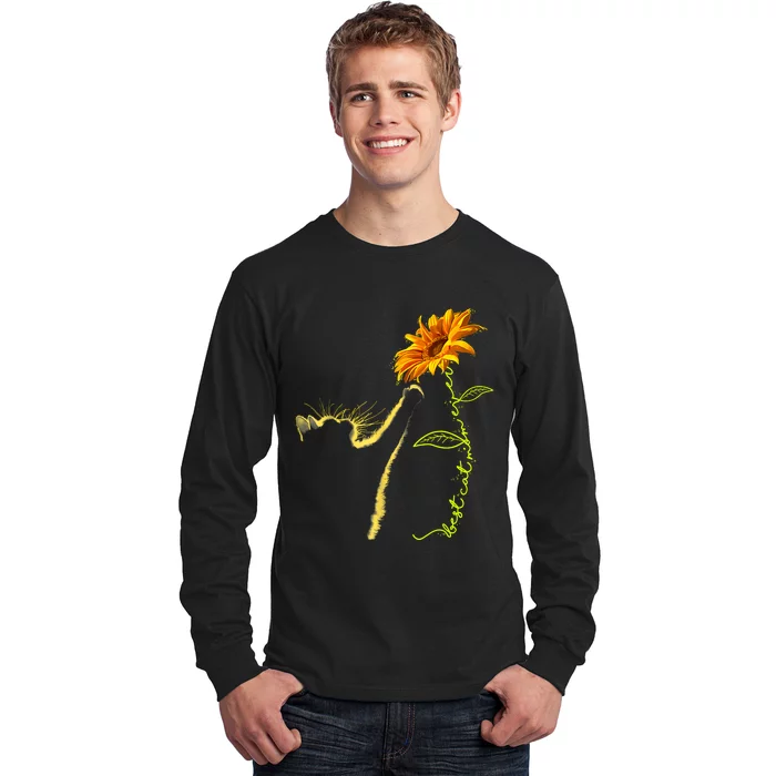 Best Cat Mom Ever Sunflower Mothers Day Gifts For Cat Lover Long Sleeve Shirt