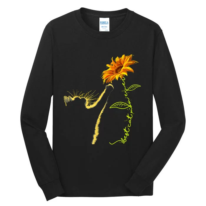 Best Cat Mom Ever Sunflower Mothers Day Gifts For Cat Lover Tall Long Sleeve T-Shirt