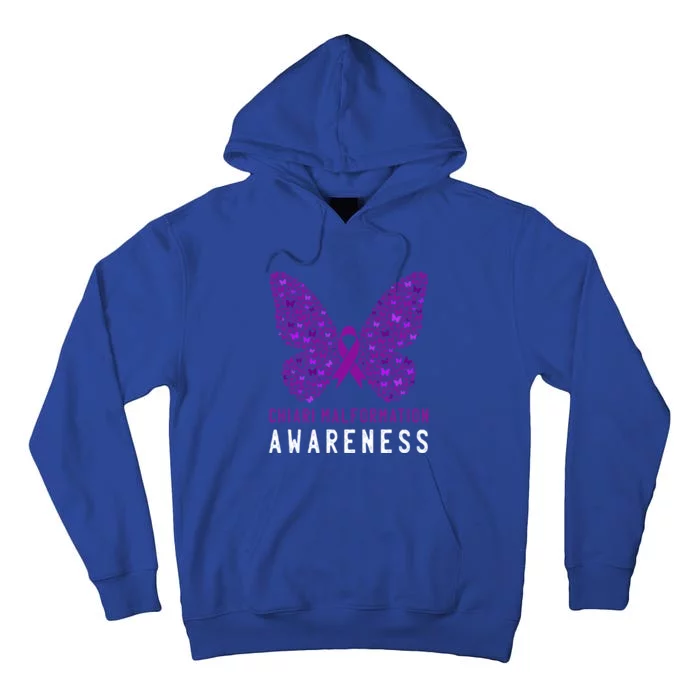 Butterfly Chiari Malformation Awareness Month Purple Ribbon Meaningful Gift Tall Hoodie