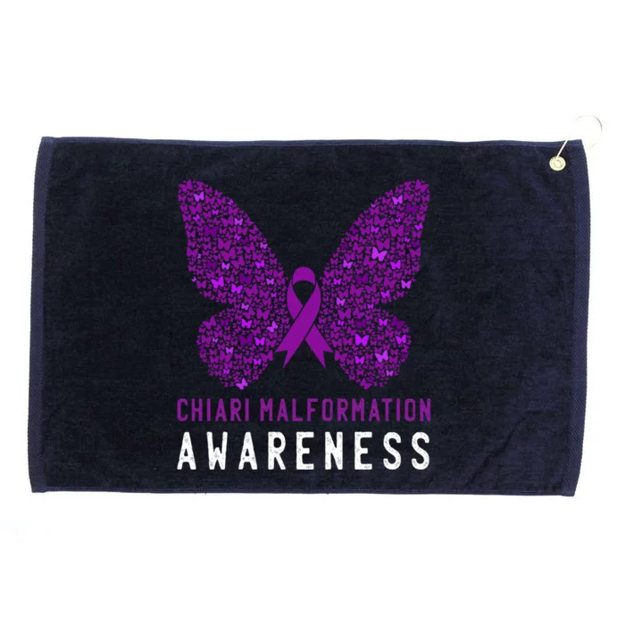 Butterfly Chiari Malformation Awareness Month Purple Ribbon Meaningful Gift Grommeted Golf Towel