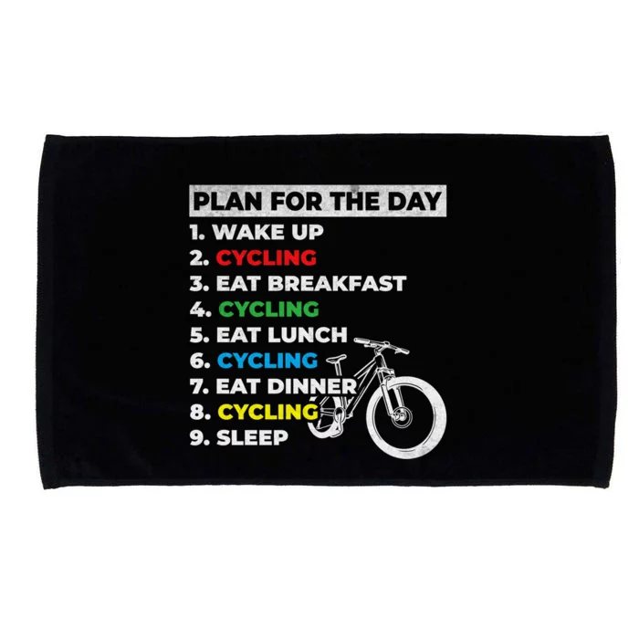 Bicycle Cyclists My Plan For The Day Mountain Biking Cycling Gift Microfiber Hand Towel