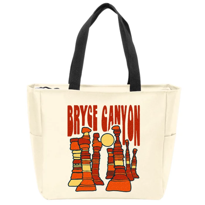 Bryce Canyon National Park Vintage Hoo Doo Retro Graphic Zip Tote Bag