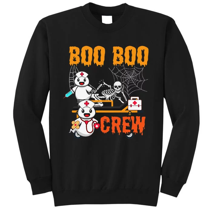 Boo Crew Nurse Halloween Ghost Skeleton Nurses Rn Tall Sweatshirt