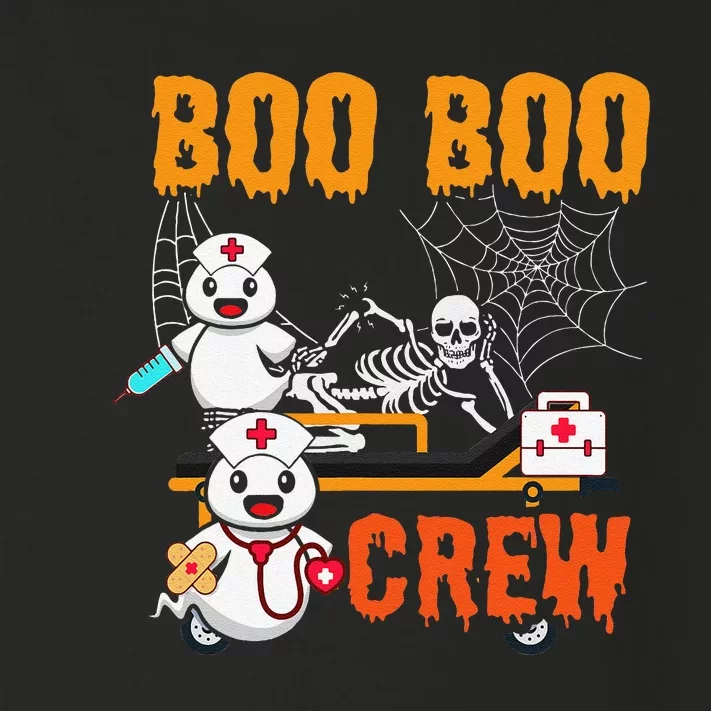 Boo Crew Nurse Halloween Ghost Skeleton Nurses Rn Toddler Long Sleeve Shirt