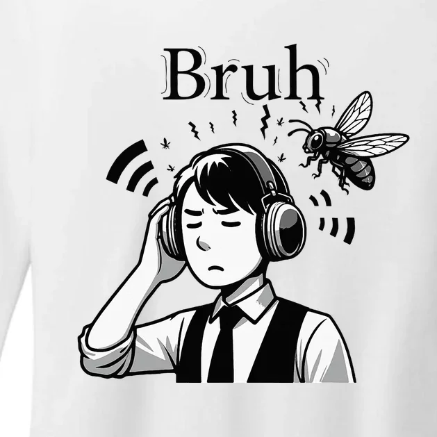 Bruh Cicadas Noise Funny Headset Cicada 2024 Cicada Killer Womens CVC Long Sleeve Shirt