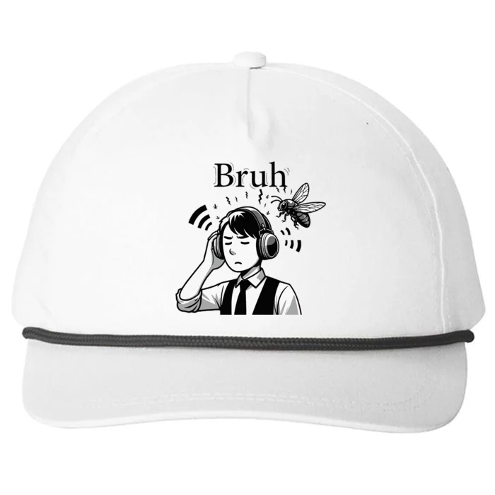 Bruh Cicadas Noise Funny Headset Cicada 2024 Cicada Killer Snapback Five-Panel Rope Hat