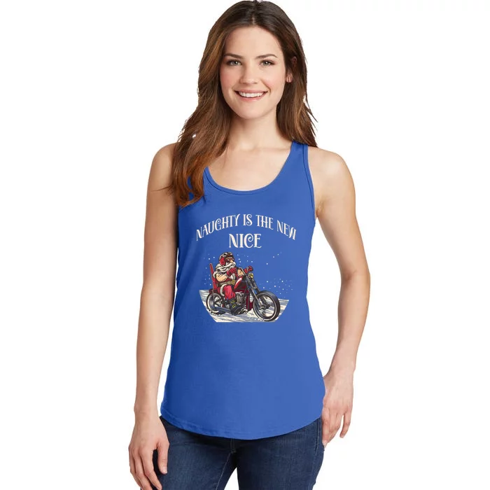 Biker Christmas Naughty Is The New Nice Funny Motorcycle Cool Gift Ladies Essential Tank