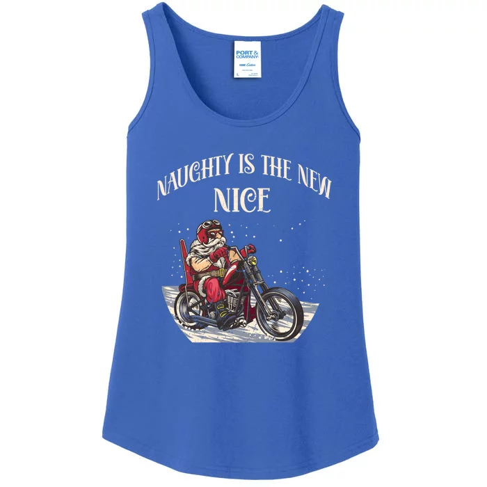 Biker Christmas Naughty Is The New Nice Funny Motorcycle Cool Gift Ladies Essential Tank