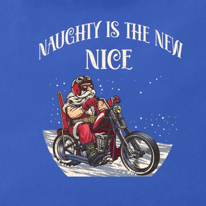 Biker Christmas Naughty Is The New Nice Funny Motorcycle Cool Gift Zip Tote Bag