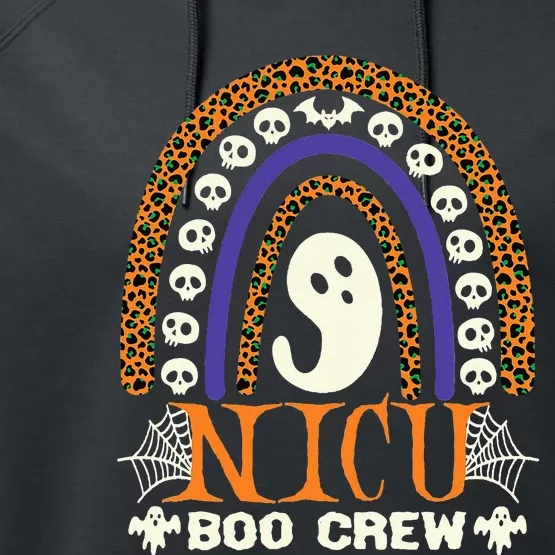 Boo Crew Nurse Halloween for NICU Nurses RN Ghost Performance Fleece Hoodie