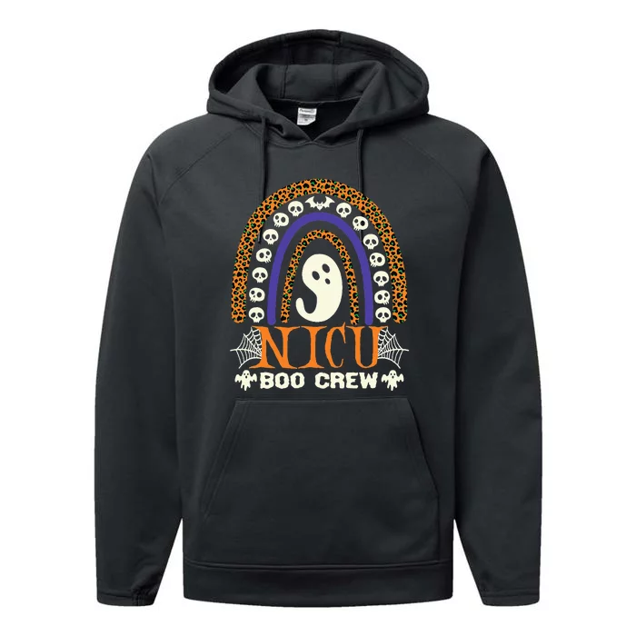 Boo Crew Nurse Halloween for NICU Nurses RN Ghost Performance Fleece Hoodie