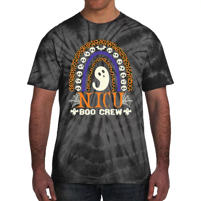 Boo Crew Nurse Halloween for NICU Nurses RN Ghost Tie-Dye T-Shirt