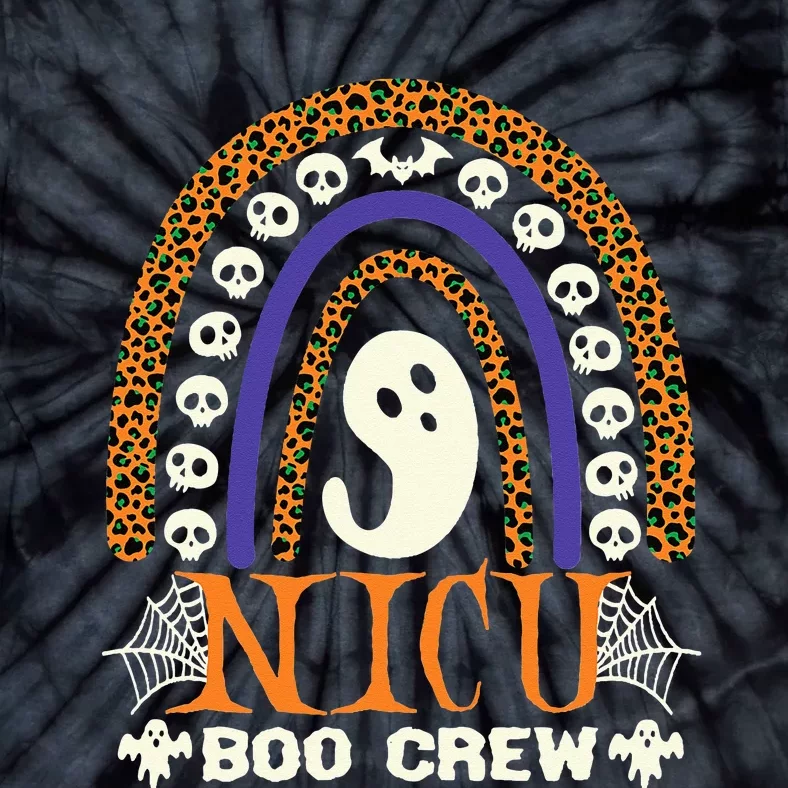 Boo Crew Nurse Halloween for NICU Nurses RN Ghost Tie-Dye T-Shirt