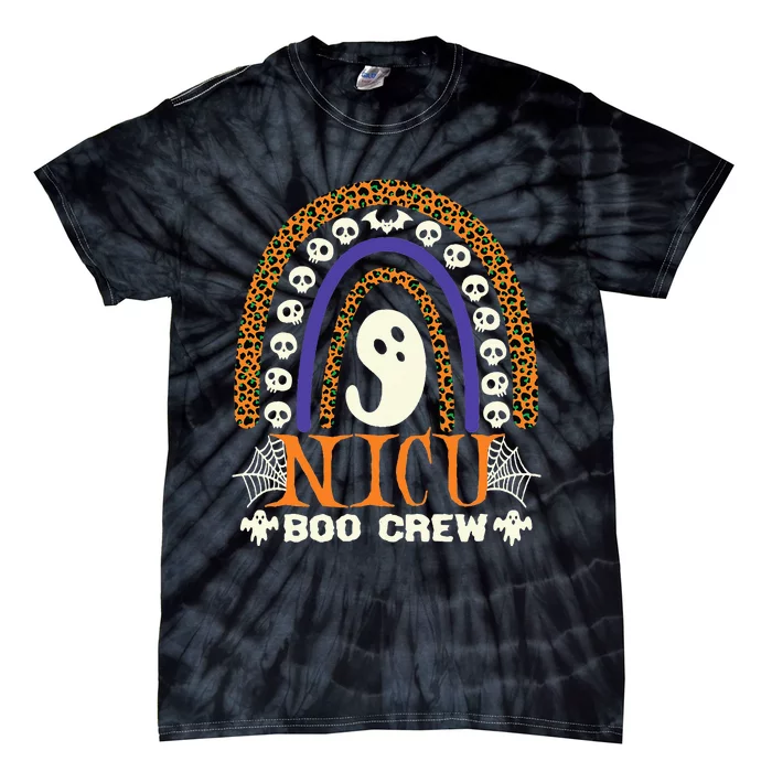 Boo Crew Nurse Halloween for NICU Nurses RN Ghost Tie-Dye T-Shirt