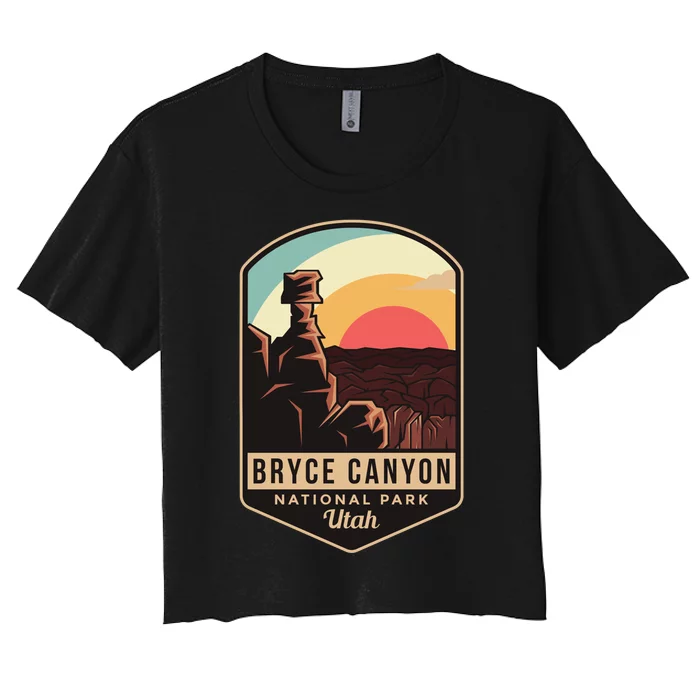 Bryce Canyon National Park Hiking Utah Tourist Souvenirs Cool Gift Women's Crop Top Tee