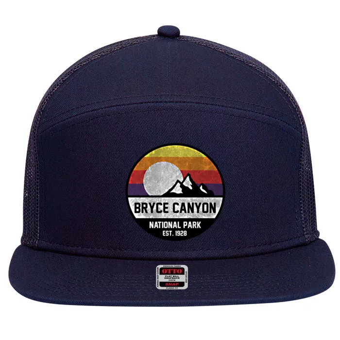 Bryce Canyon National Park Retro Mountain Design Meaningful Gift 7 Panel Mesh Trucker Snapback Hat