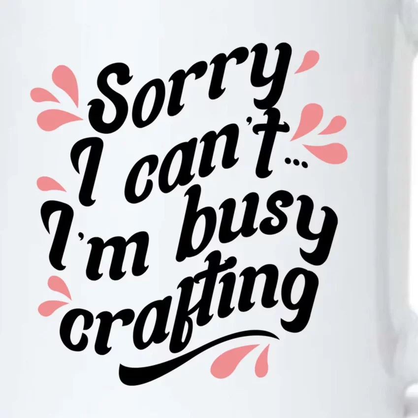 Busy Crafting Needlework Hobby Crafter Funny Gift Black Color Changing Mug