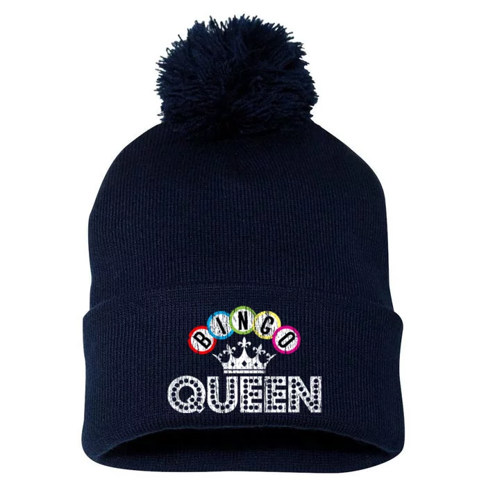 Bingo Casino Night Crown Bingo Queen Gift Pom Pom 12in Knit Beanie