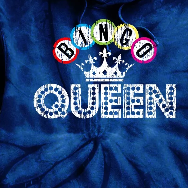 Bingo Casino Night Crown Bingo Queen Gift Tie Dye Hoodie