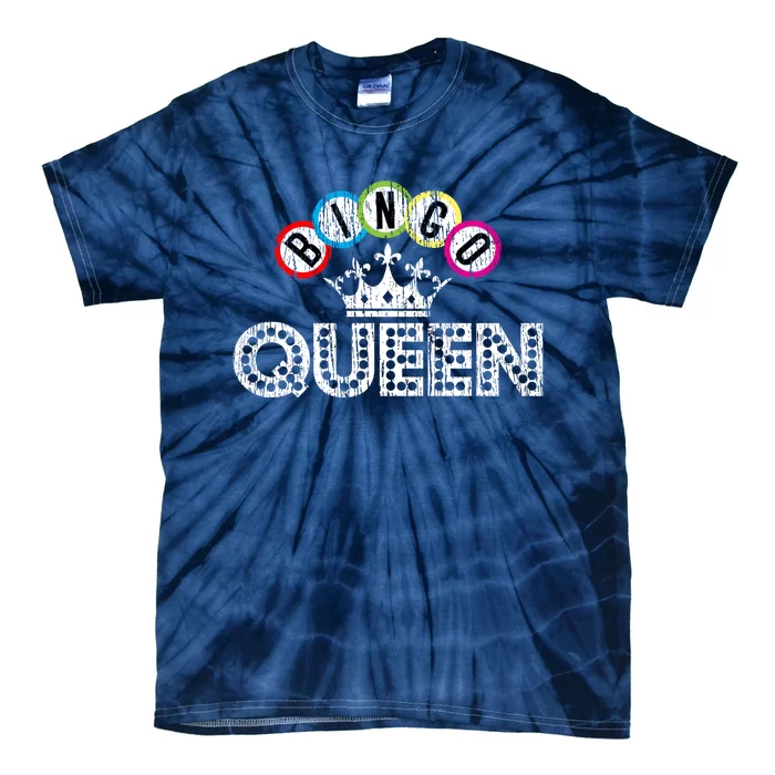 Bingo Casino Night Crown Bingo Queen Gift Tie-Dye T-Shirt