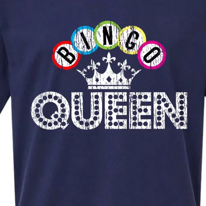 Bingo Casino Night Crown Bingo Queen Gift Sueded Cloud Jersey T-Shirt