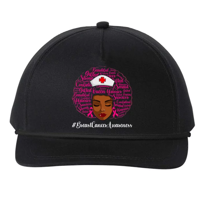 Breast Cancer Nursing African Black Nurse Ribbon Snapback Five-Panel Rope Hat