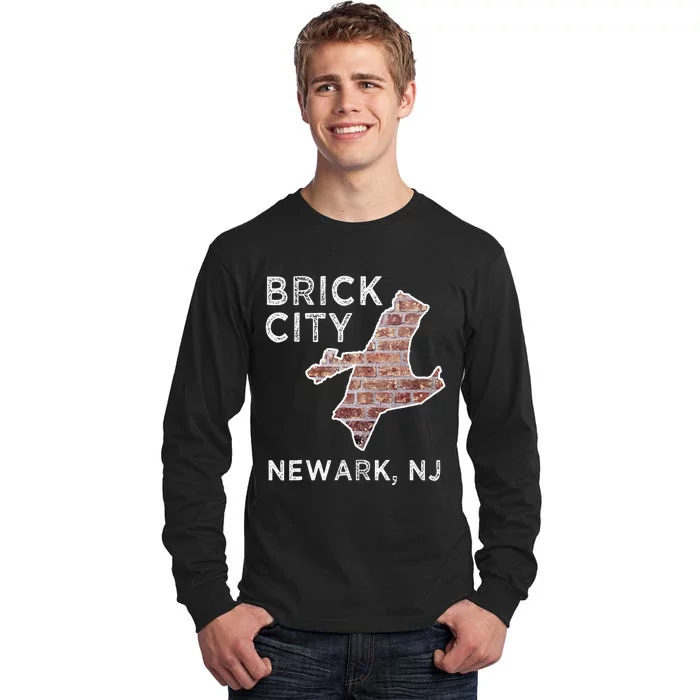 Brick City Newark NJ City New Jersey Map graphic Tall Long Sleeve T-Shirt