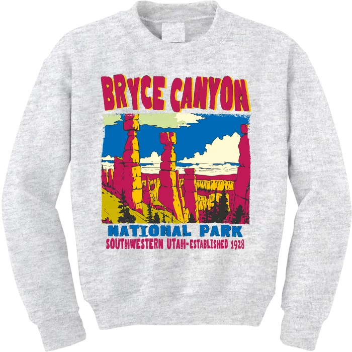 Bryce Canyon National Park Hoodoos Vintage Kids Sweatshirt