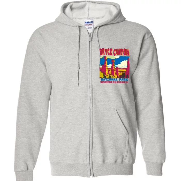 Bryce Canyon National Park Hoodoos Vintage Full Zip Hoodie