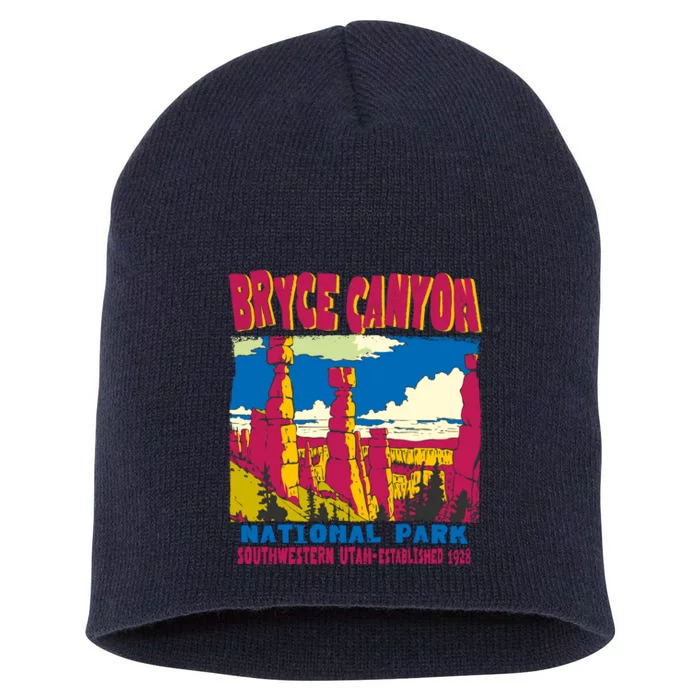 Bryce Canyon National Park Hoodoos Vintage Short Acrylic Beanie