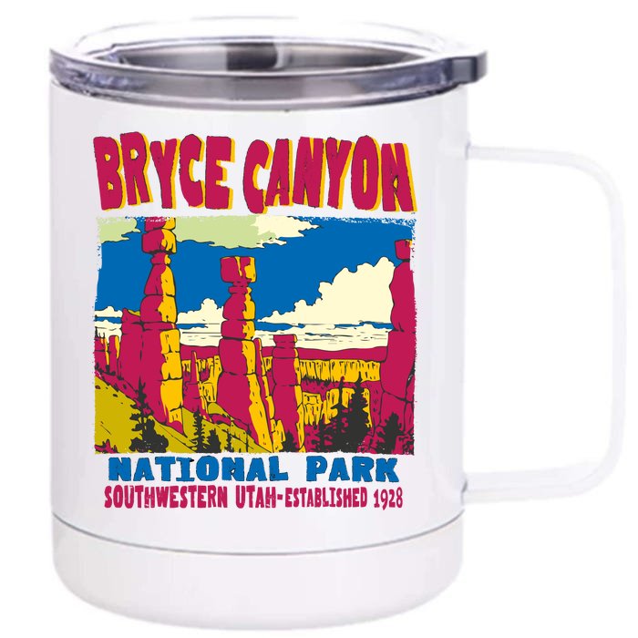 Bryce Canyon National Park Hoodoos Vintage Front & Back 12oz Stainless Steel Tumbler Cup