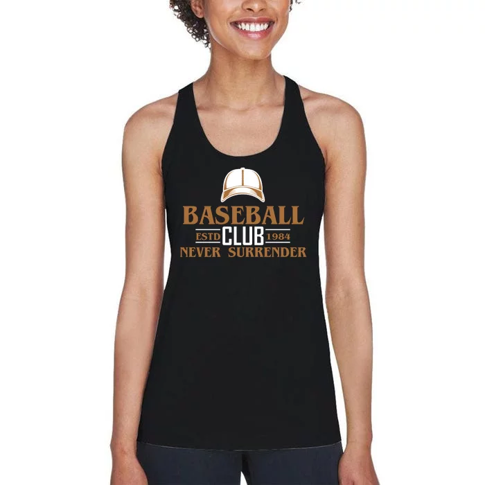 Baseball Club Never Surrender Women's Racerback Tank