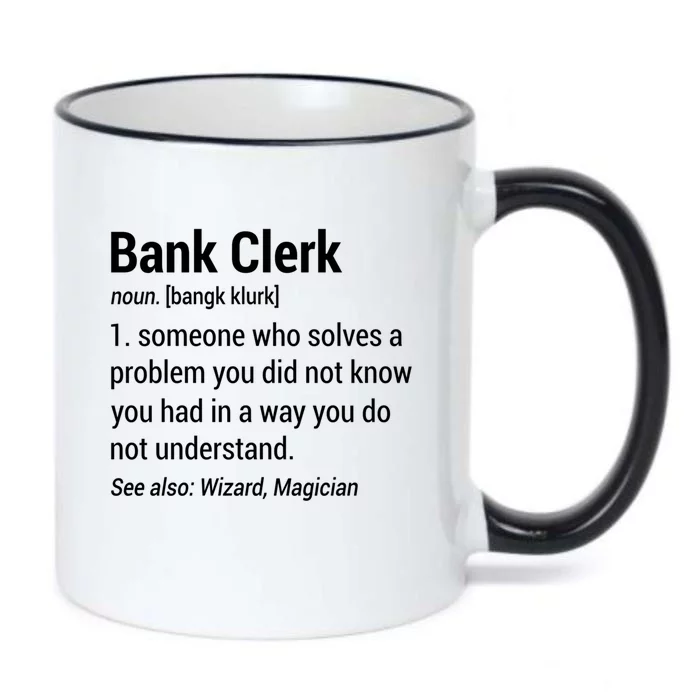 Bank Clerk Noun Definition Finance Banker Cashier Banking Gift Black Color Changing Mug