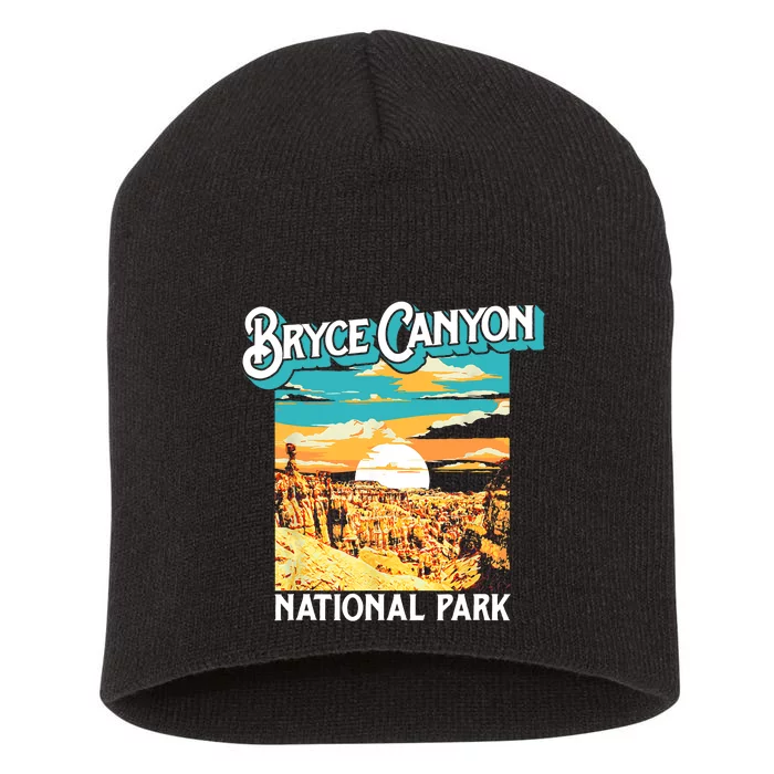 Bryce Canyon National Park Utah Hoodoos Vintage Poster Style Short Acrylic Beanie